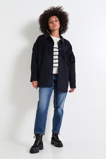 Manteau à franges femme