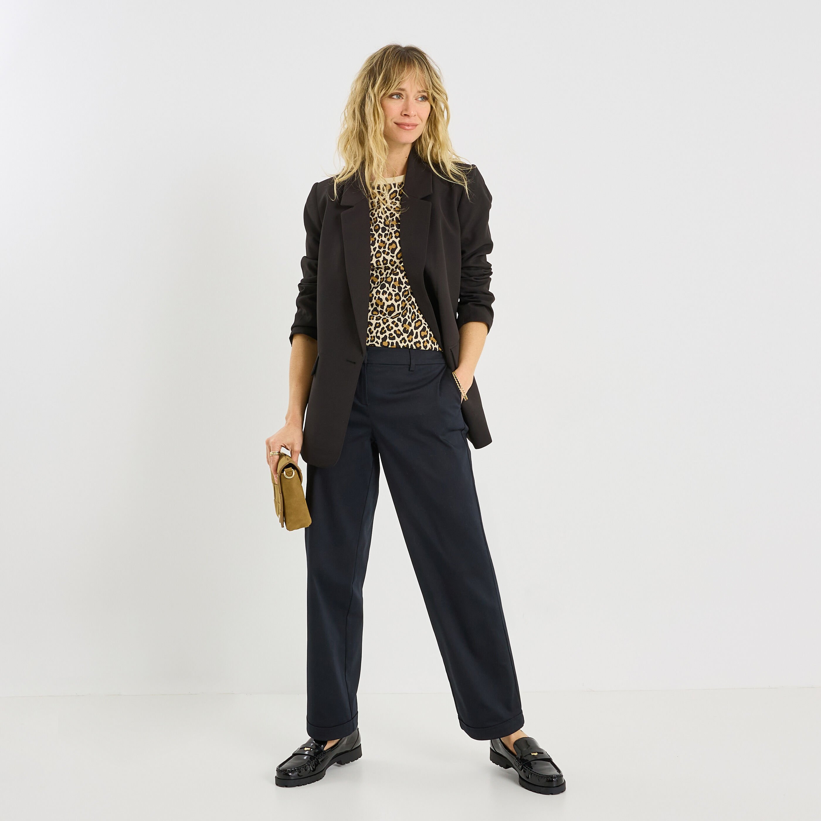 Pantalon large poches italiennes femme