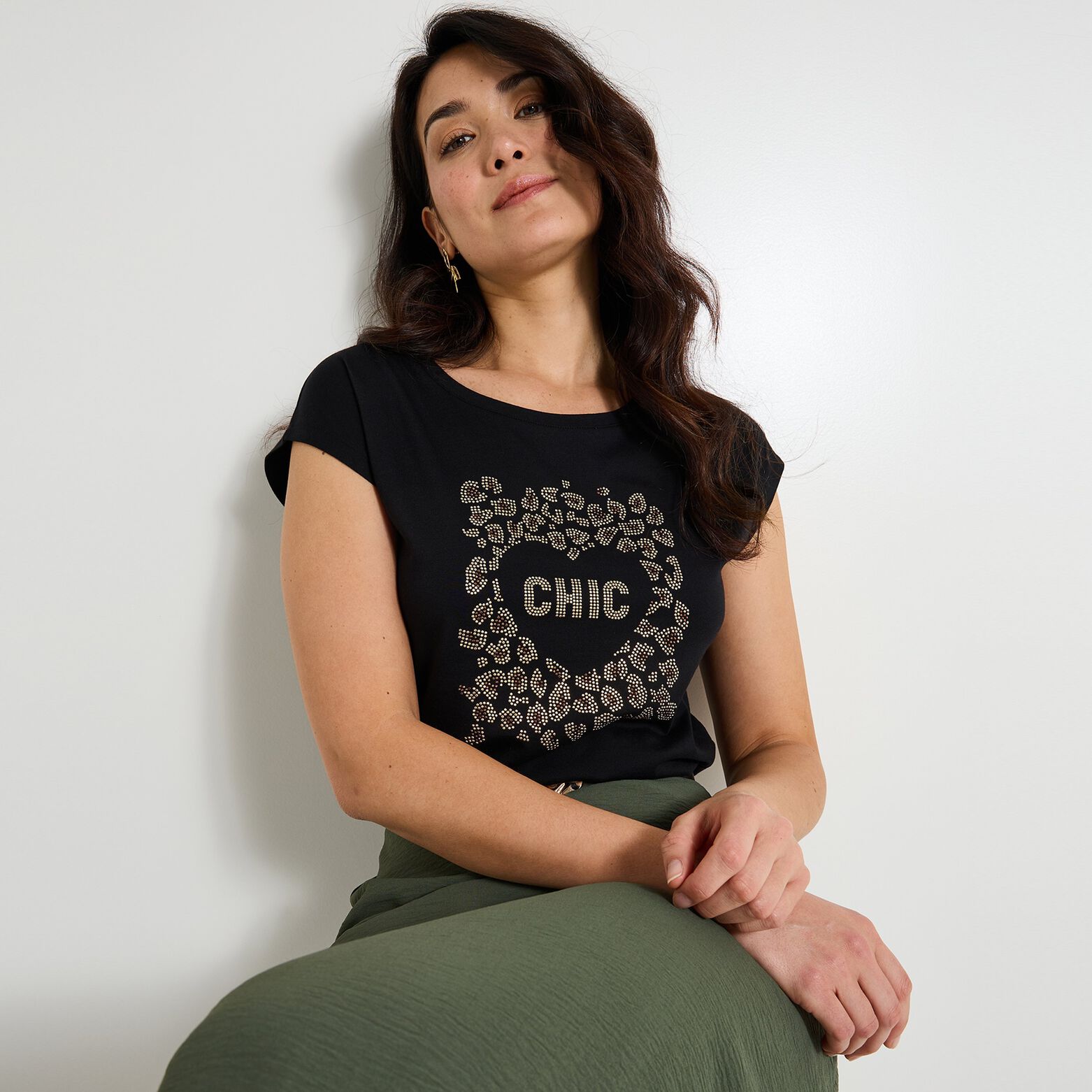 T-shirt col rond femme