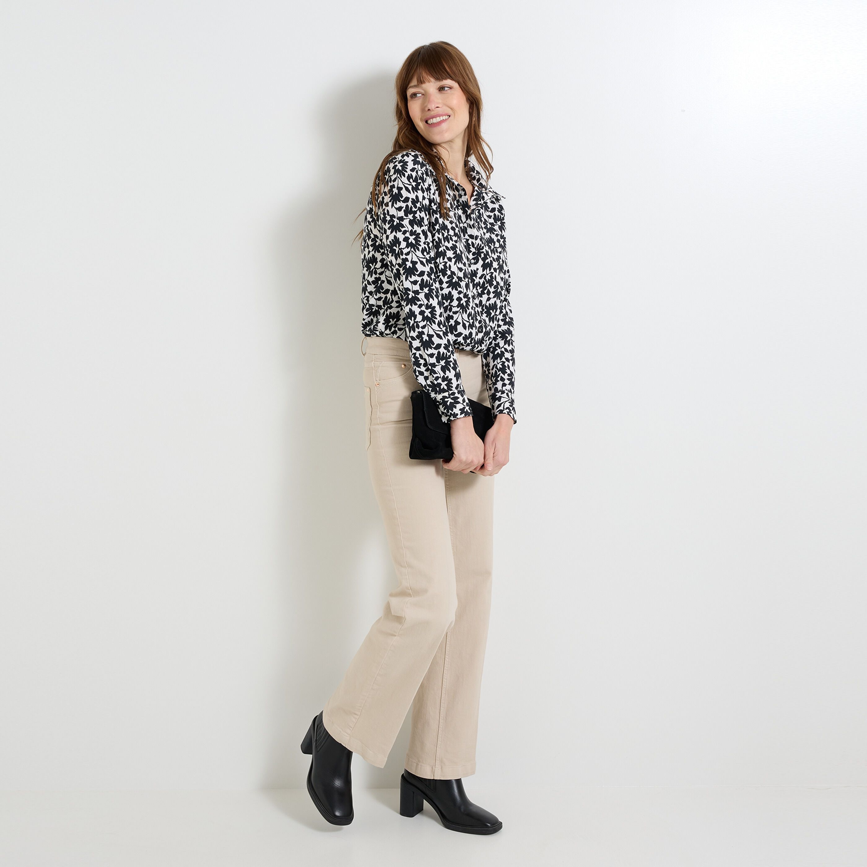 Chemise imprim&eacute; fleuri femme