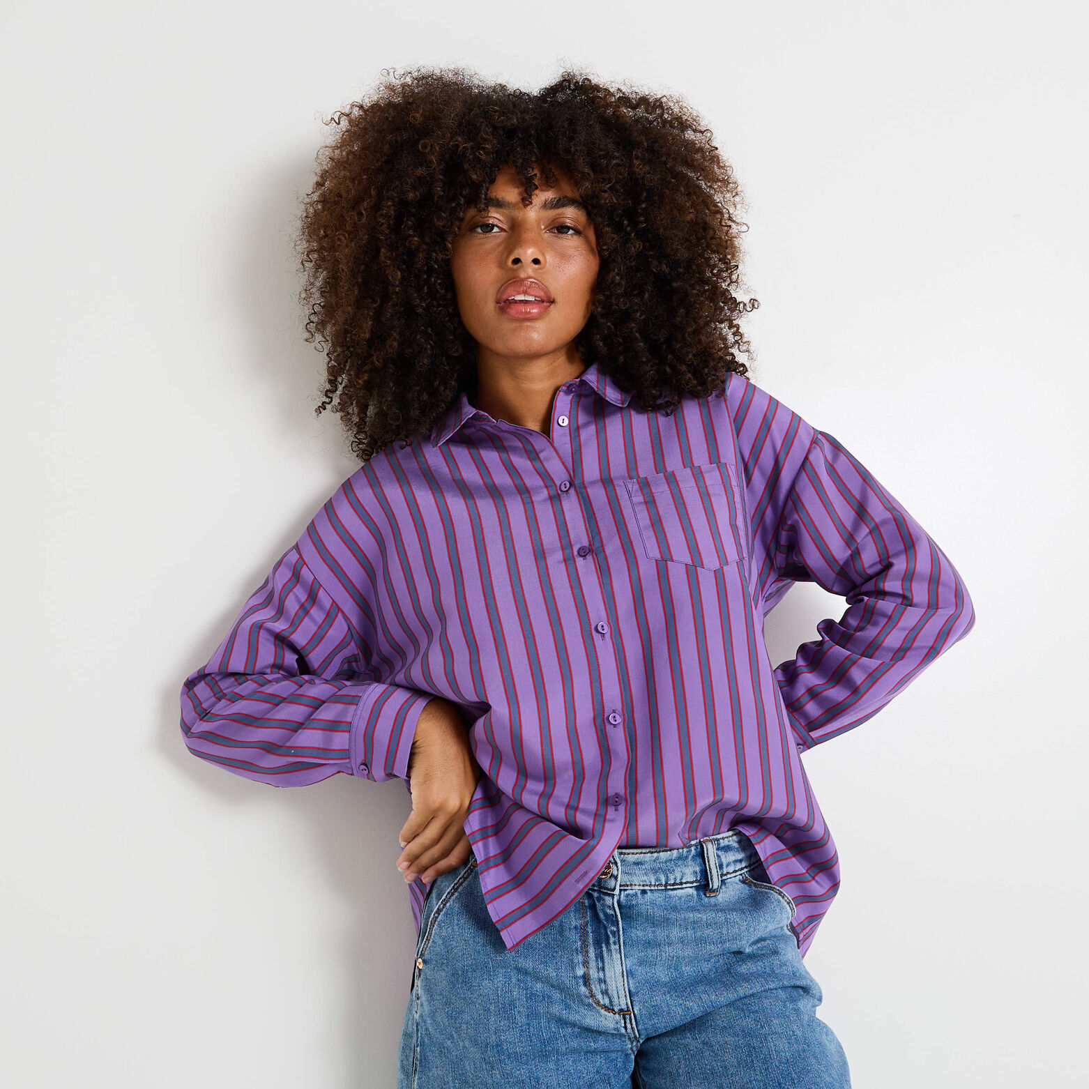 Chemise oversize rayée femme