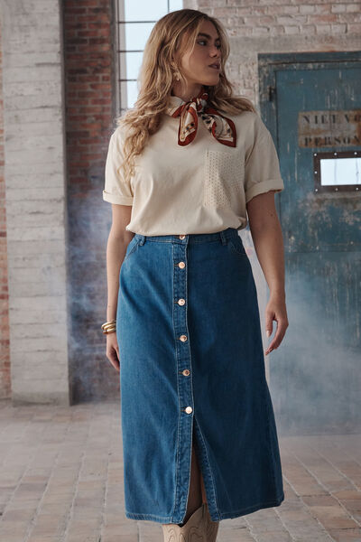 Jupe longue en denim femme