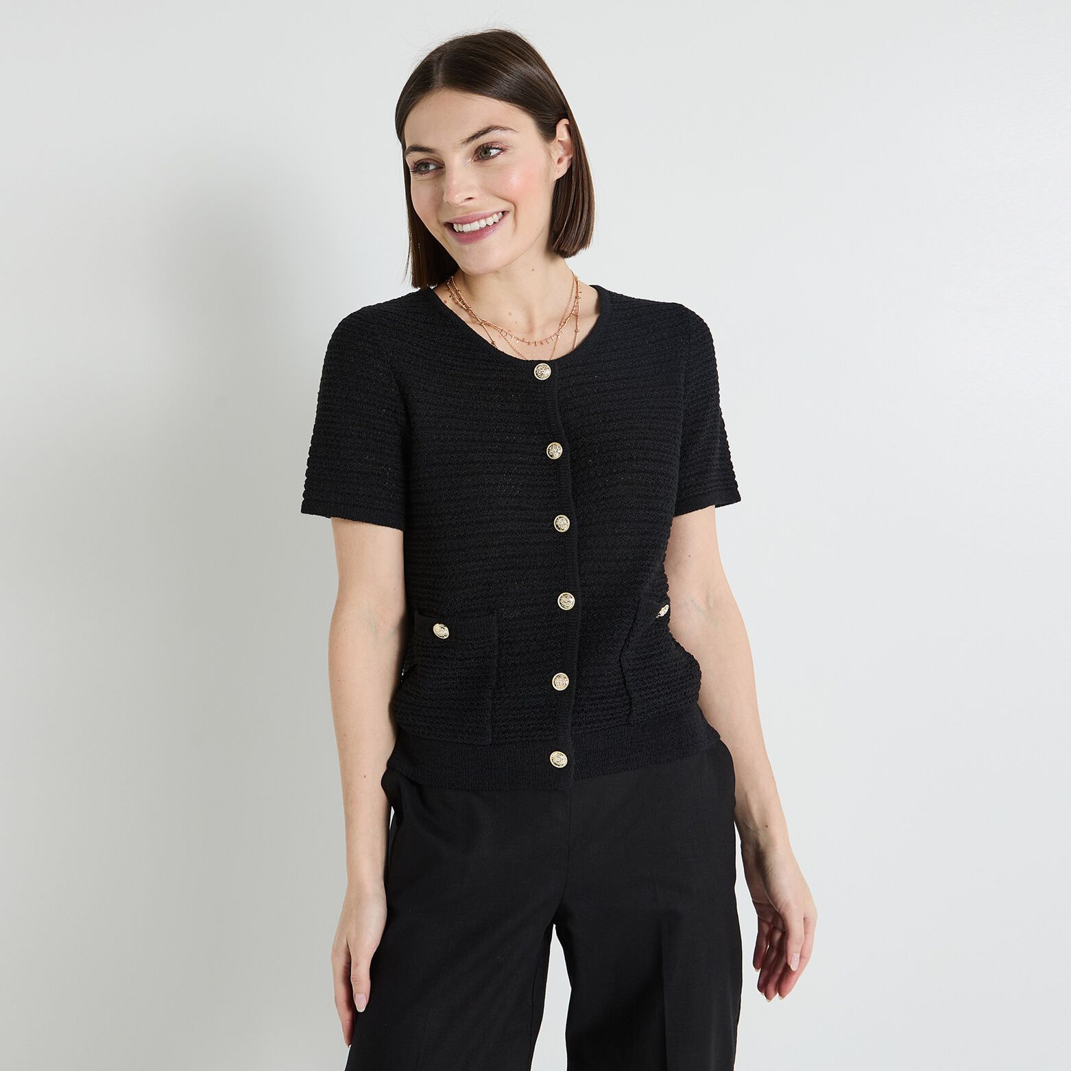 Gilet manches courtes femme