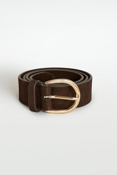 Ceinture en croûte de cuir irisée femme