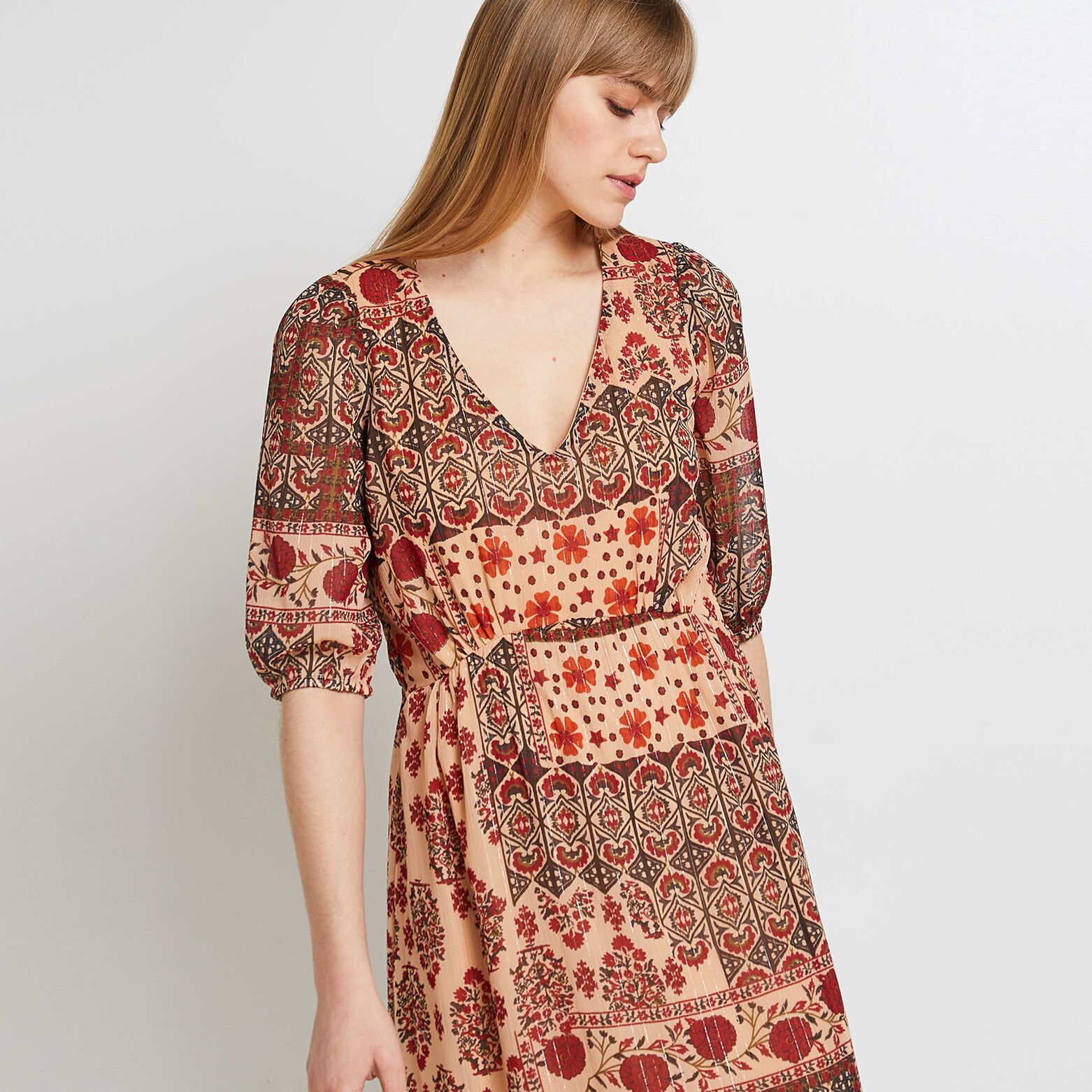 Robe longue imprimée femme