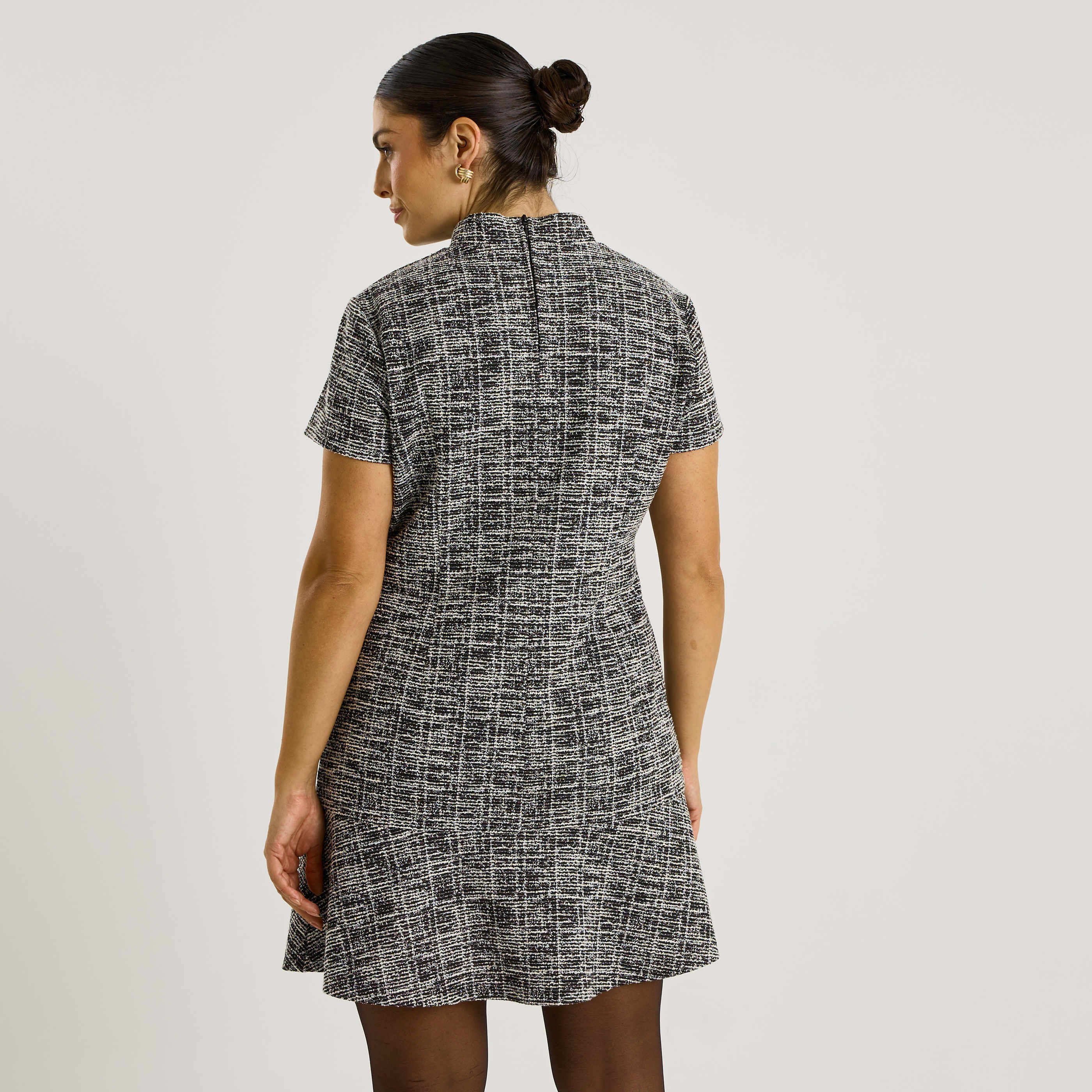 Robe courte &agrave; carreaux femme