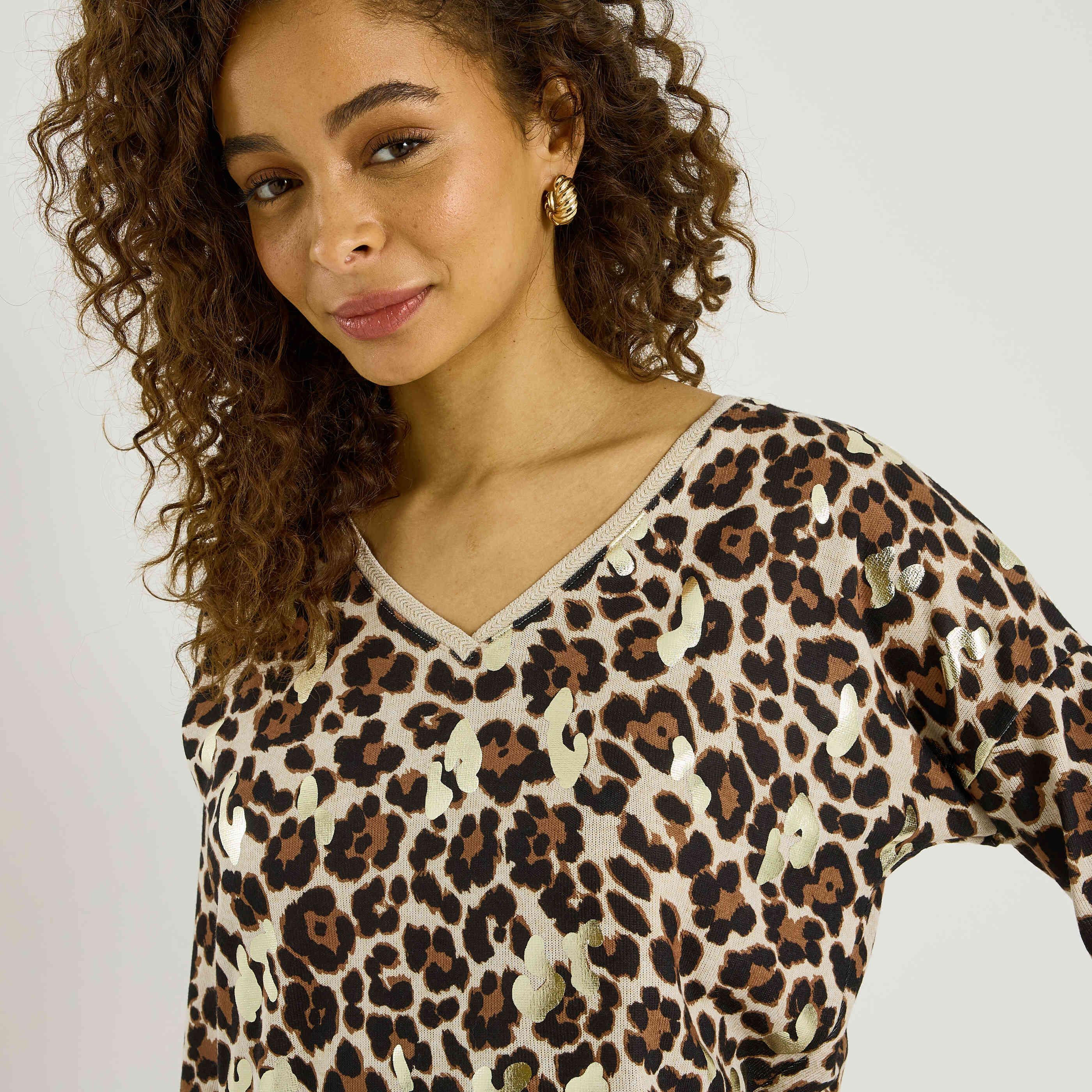 T-shirt imprim&eacute; l&eacute;opard femme