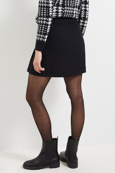 Jupe courte noire plissée femme