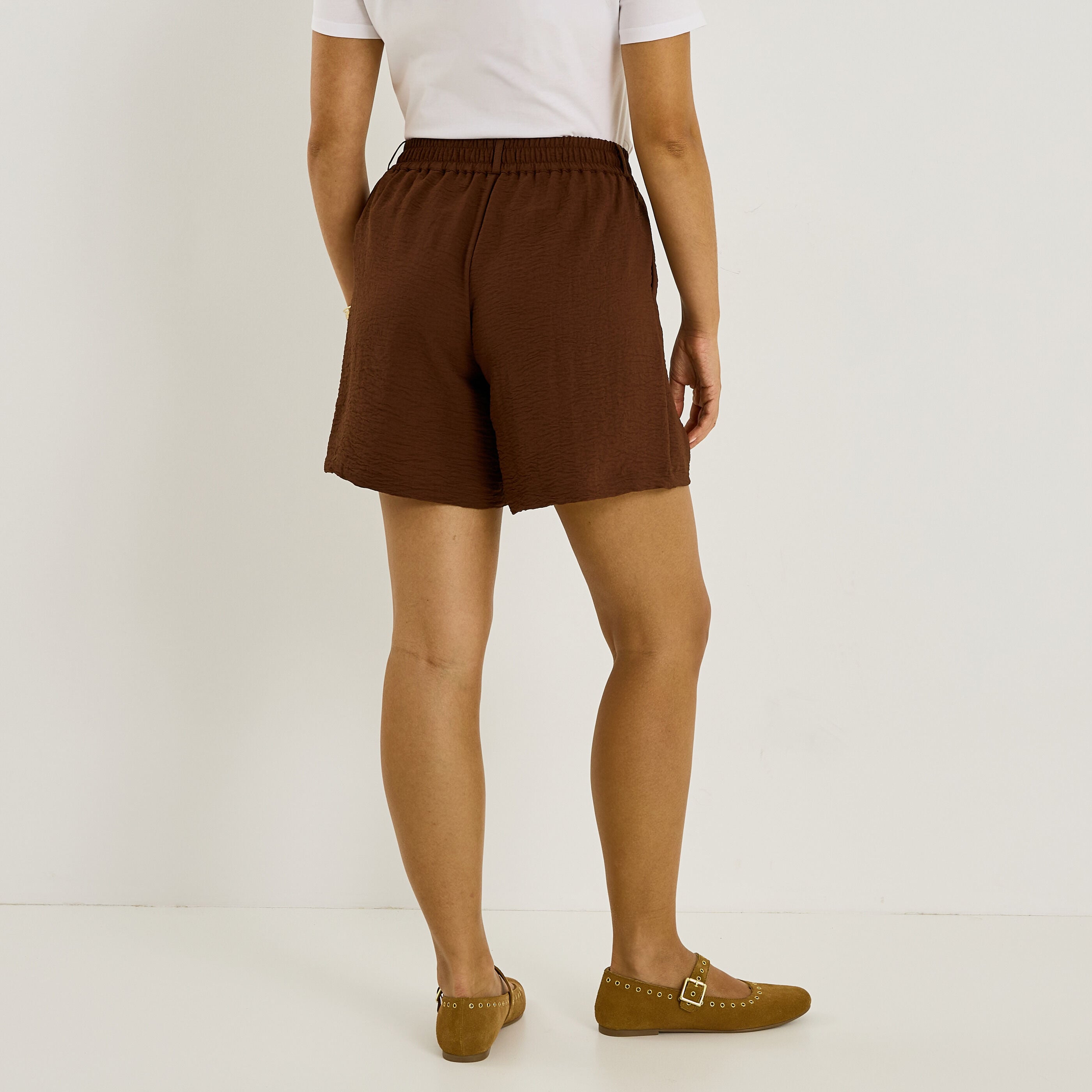 Short fluide &agrave; pinces femme