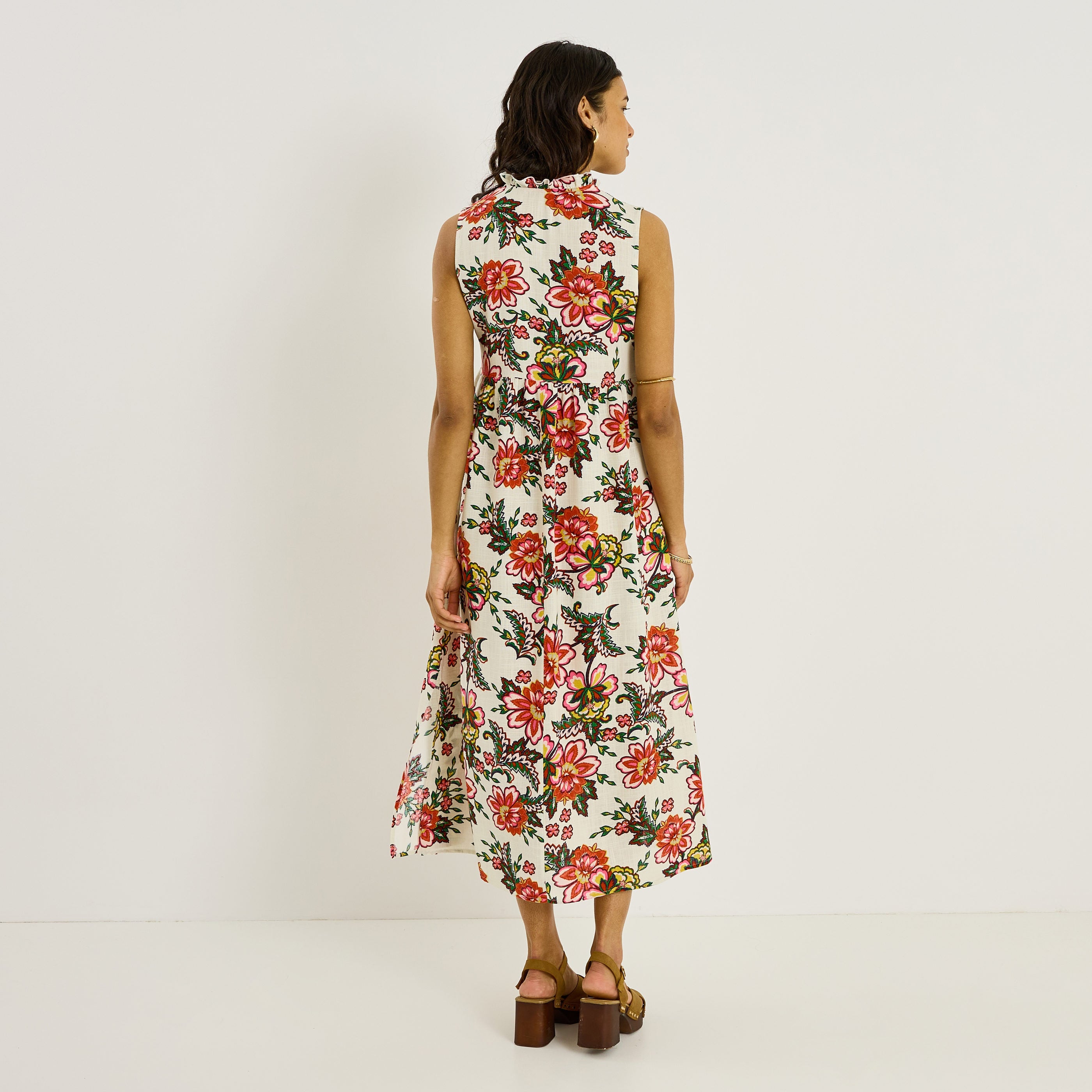 Robe longue imprim&eacute;e florale