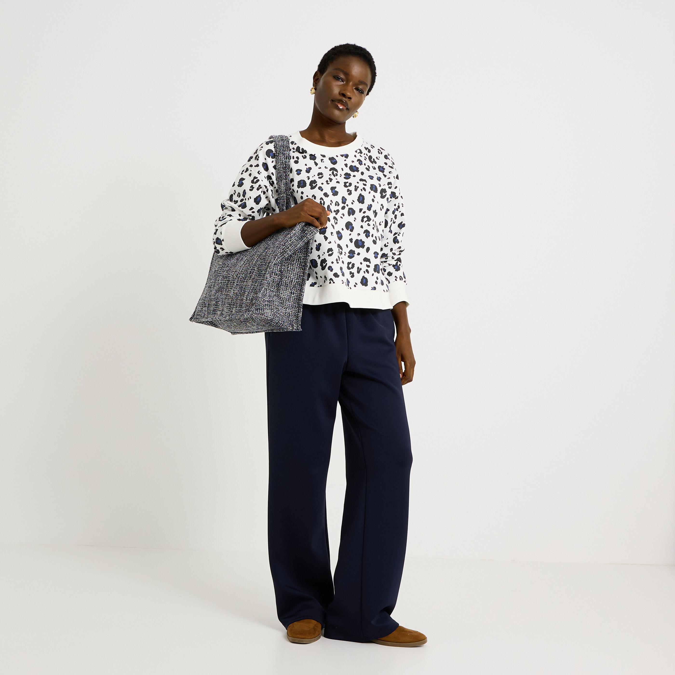 Sweat imprim&eacute; l&eacute;opard femme