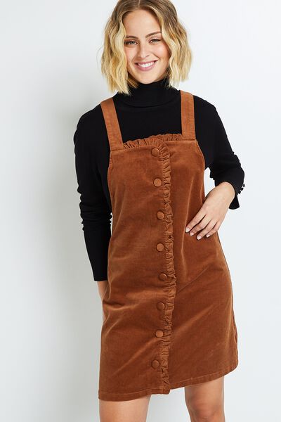 Robe salopette en velours femme