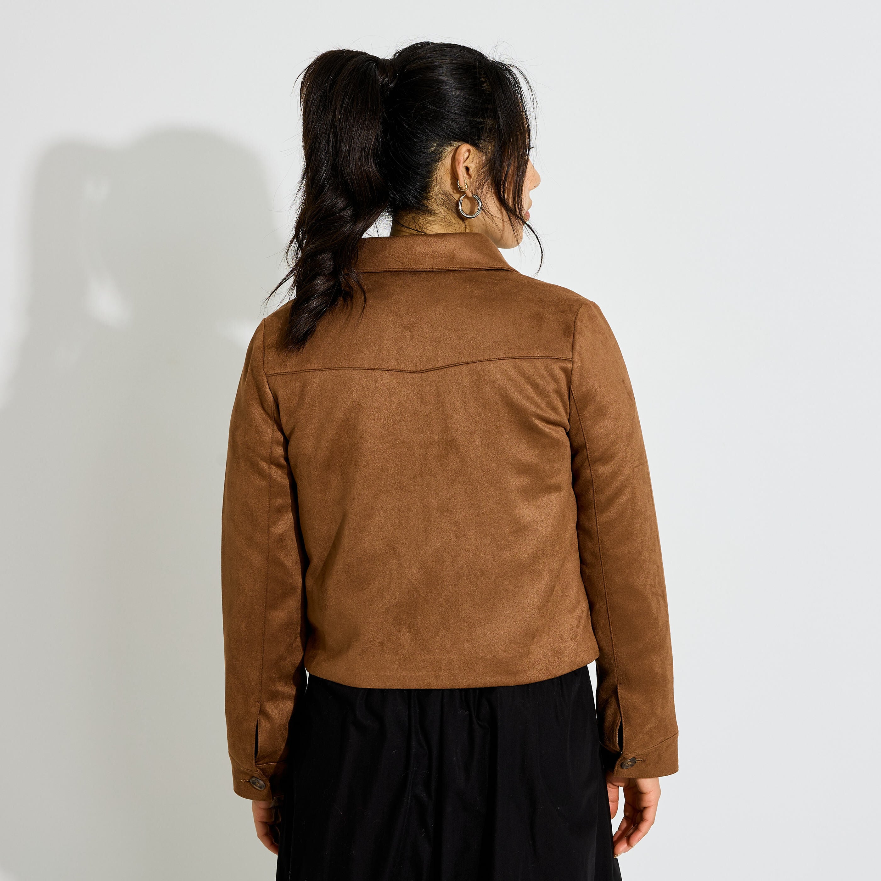 Veste courte en su&eacute;dine femme