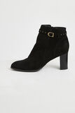 Bottines noires à talons en cuir femme