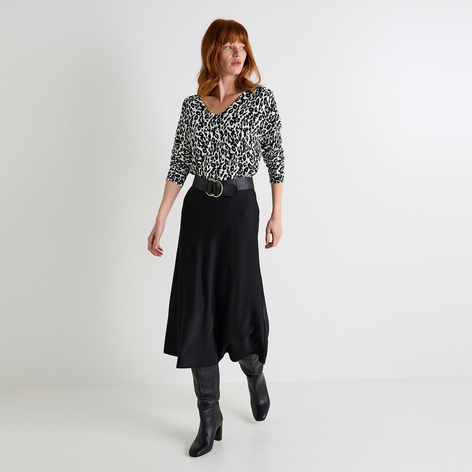 Pull col V femme