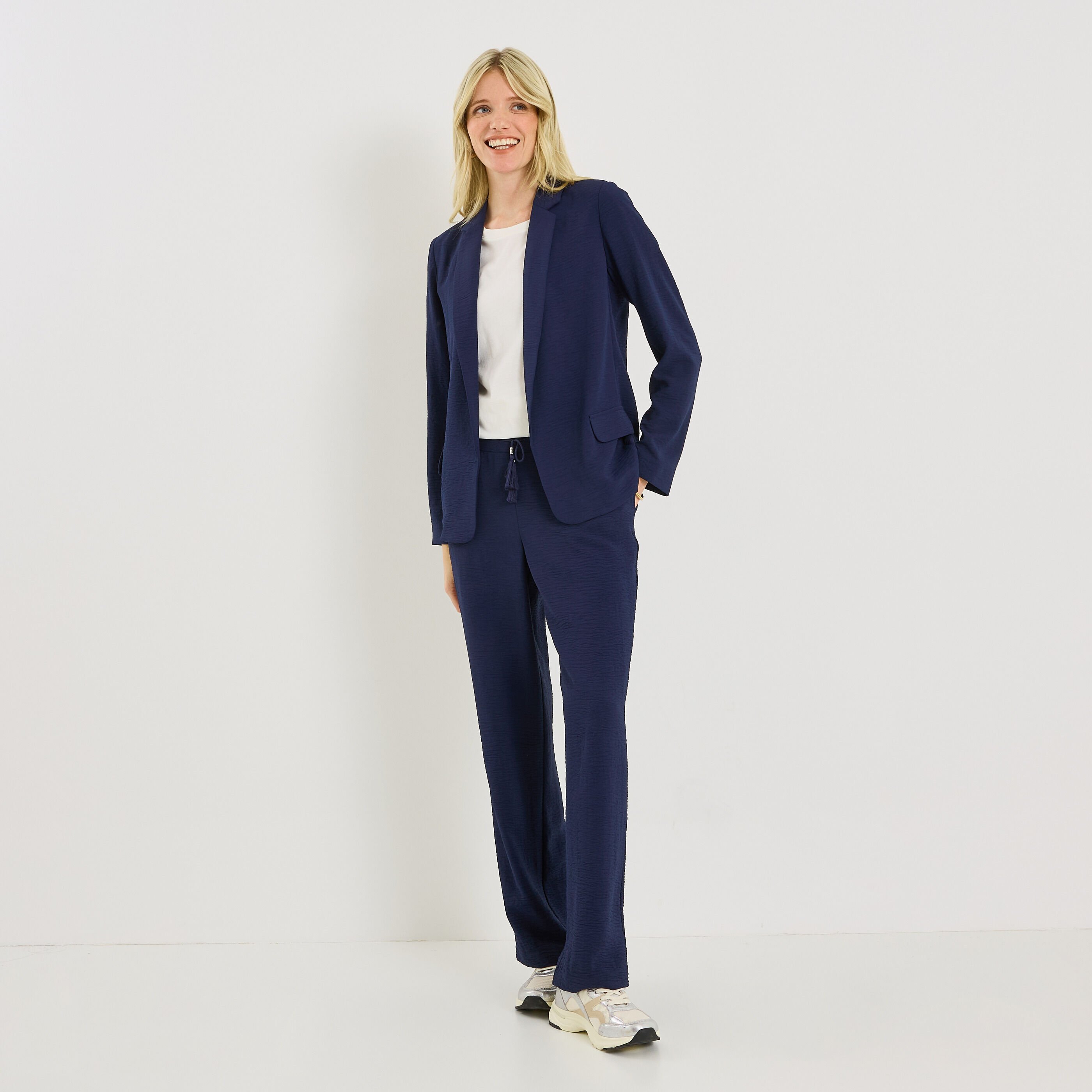 Veste fluide &agrave; col tailleur femme