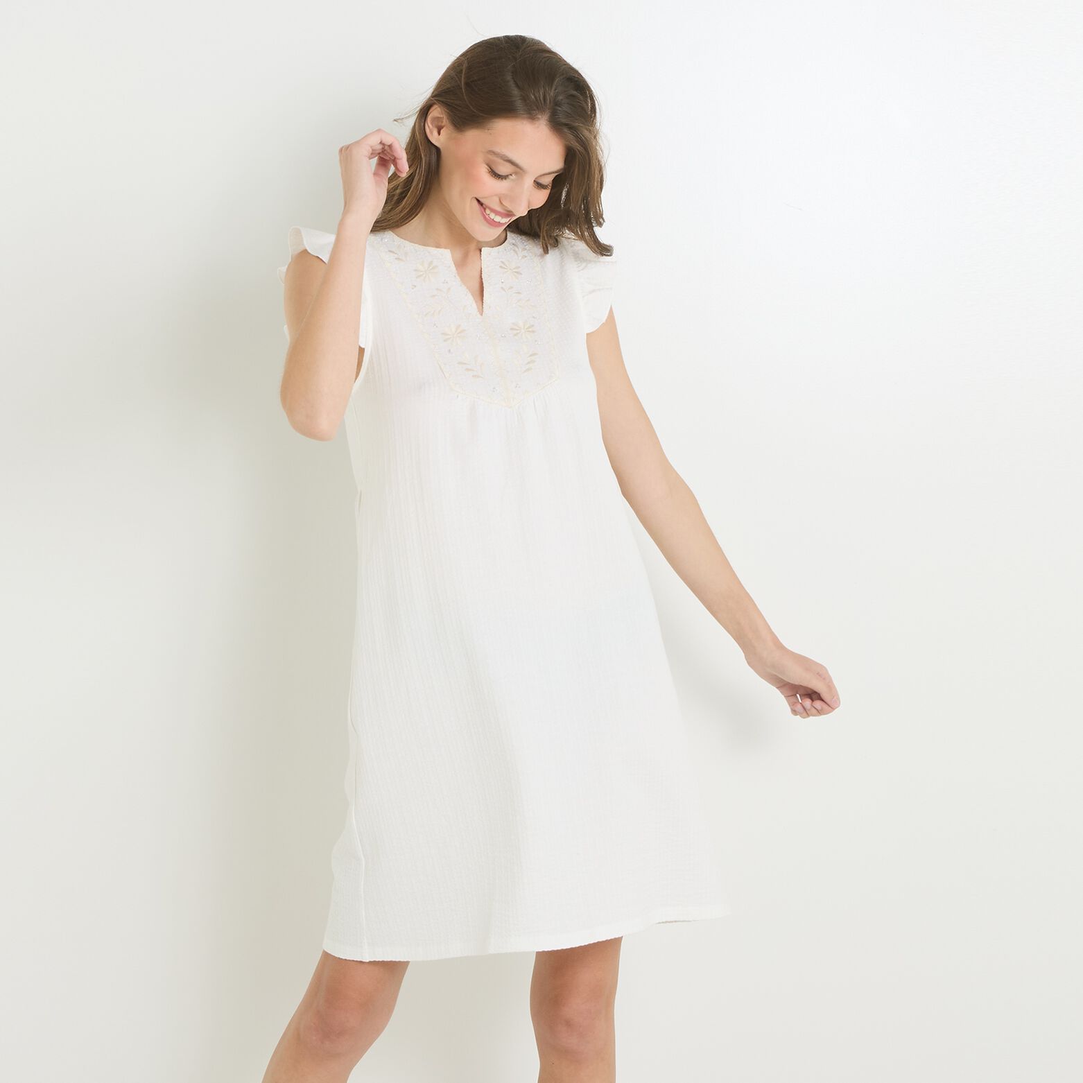 Robe col V femme