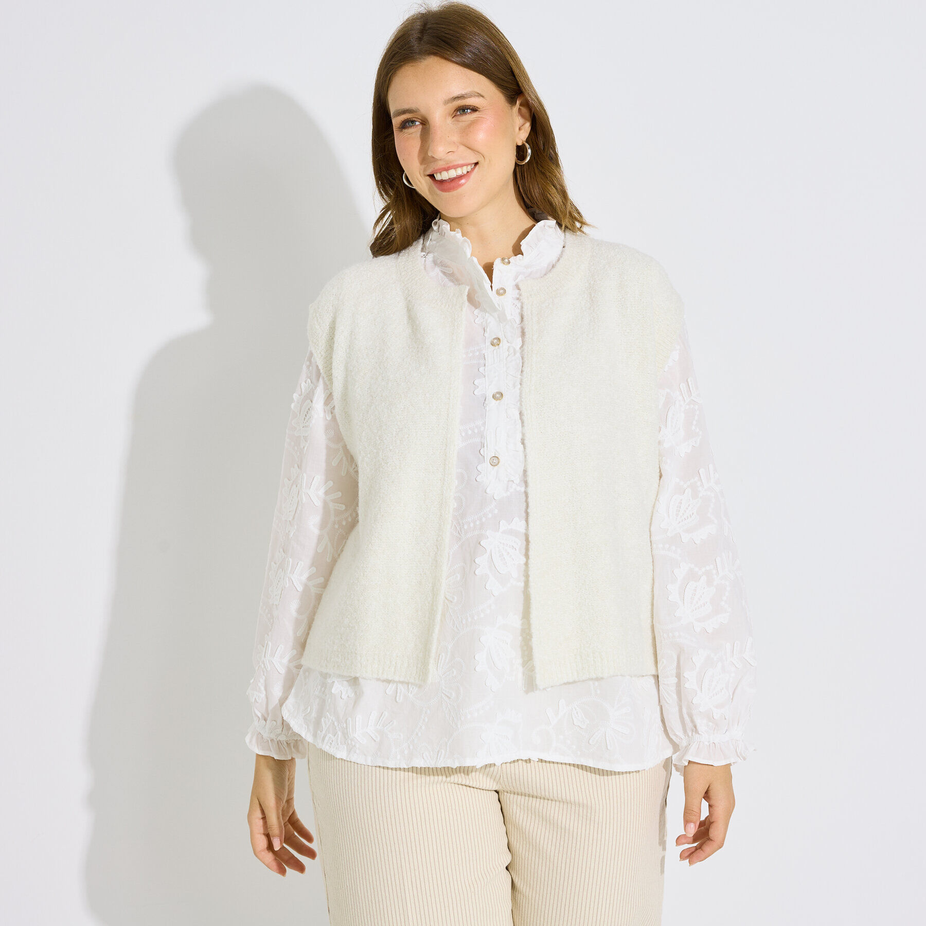 Gilet uni sans manches femme