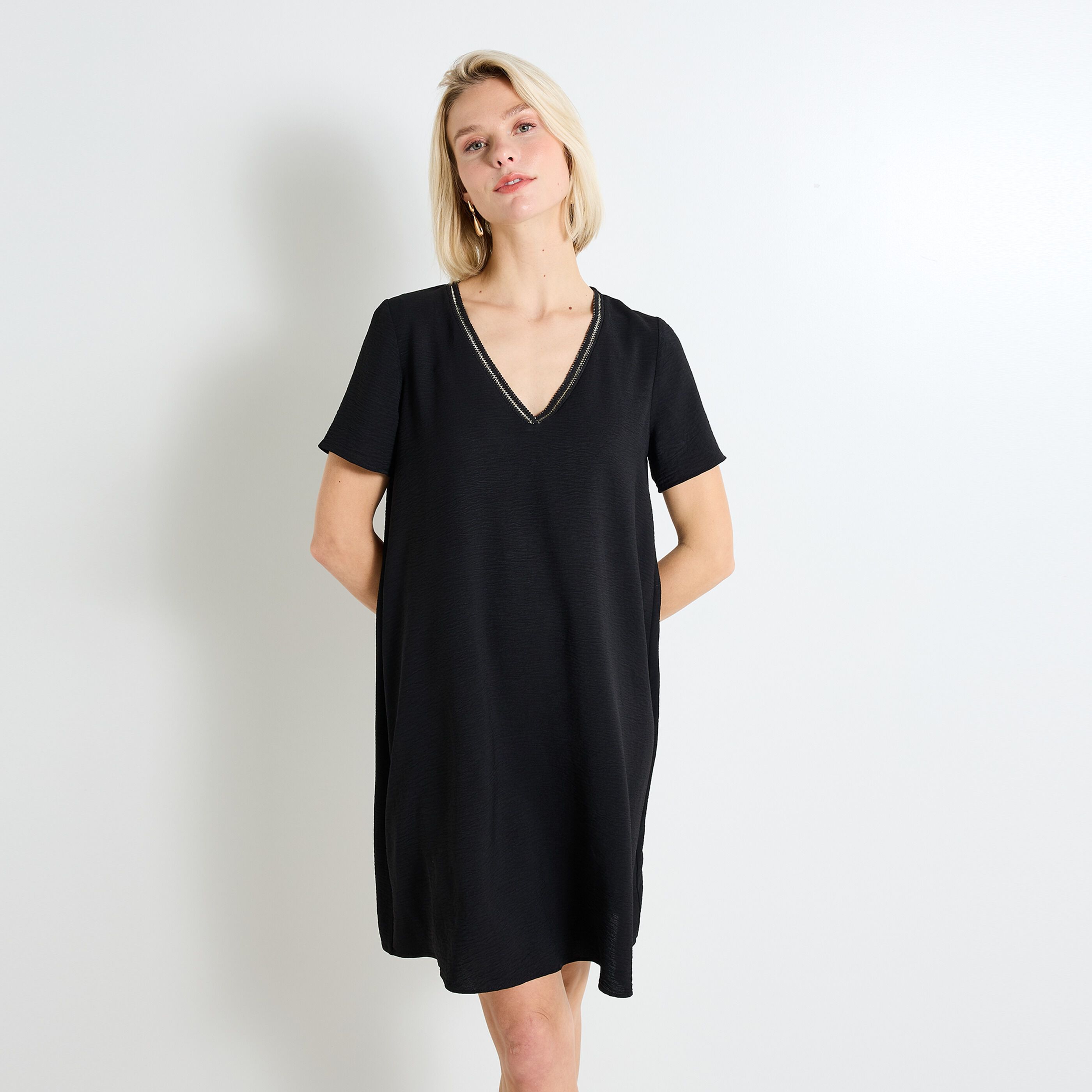 Robe col V femme