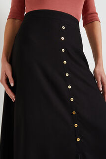 Jupe mi-longue boutonnée femme