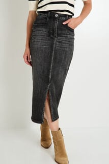 Jupe longue en denim femme