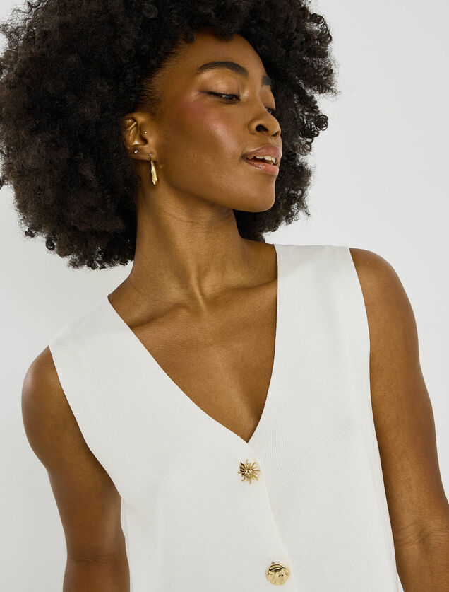 Gilet sans manches boutonn&eacute; femme