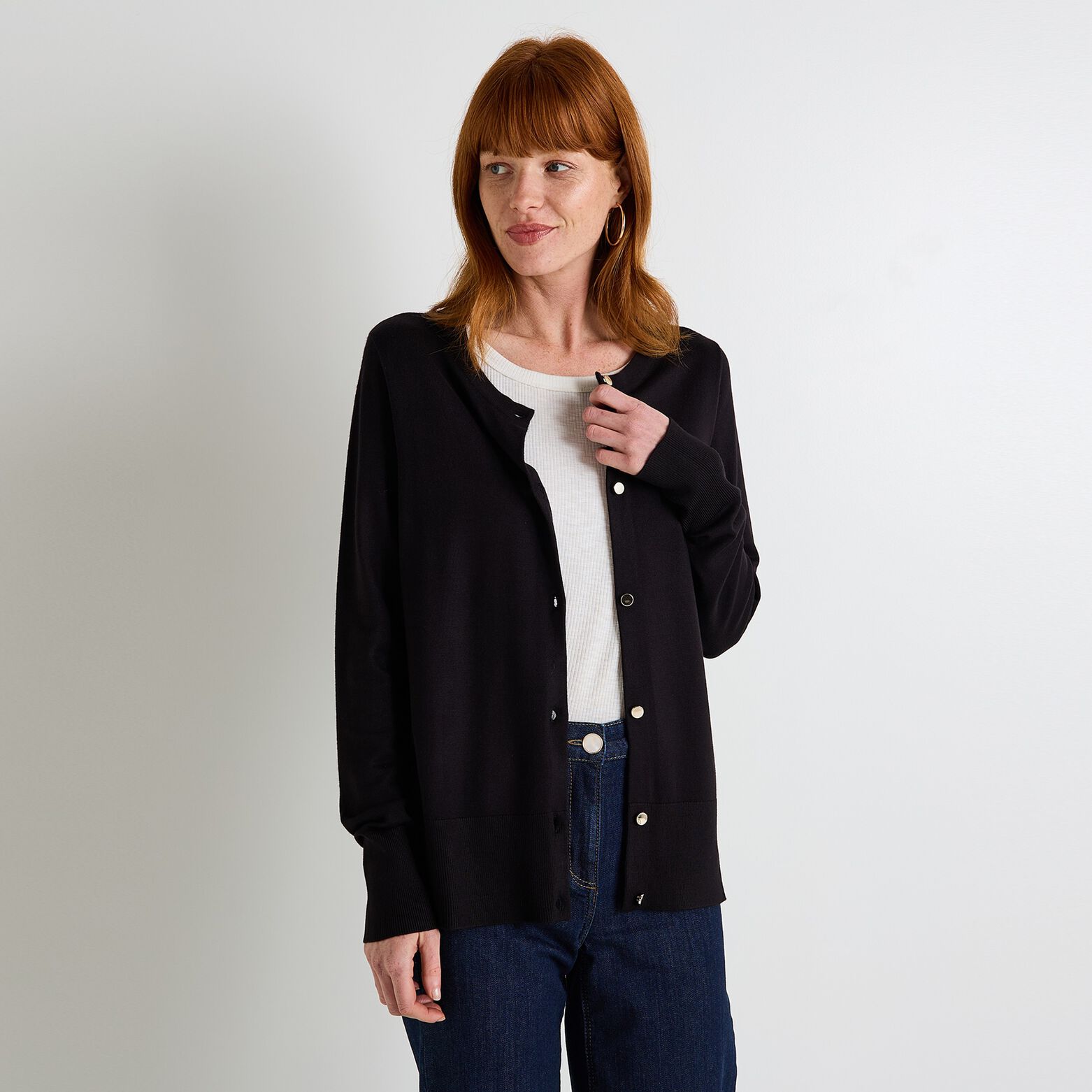 Gilet col rond femme