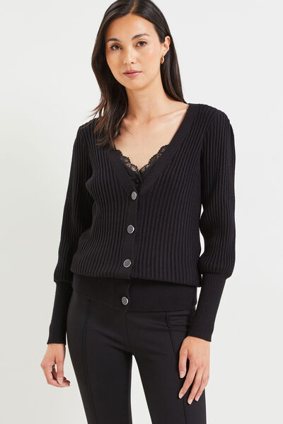 Gilet en maille cotelée