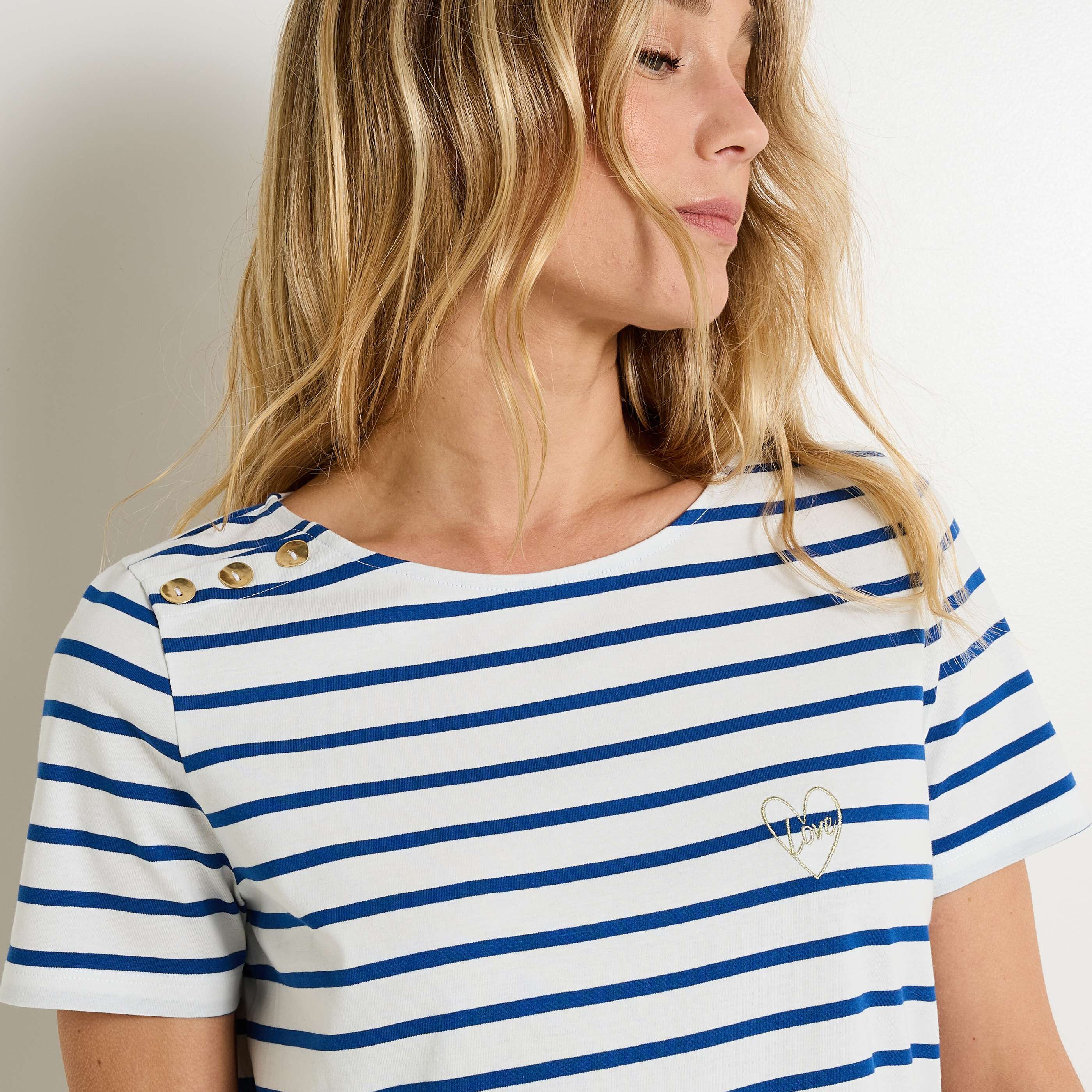 T-shirt ray&eacute; femme