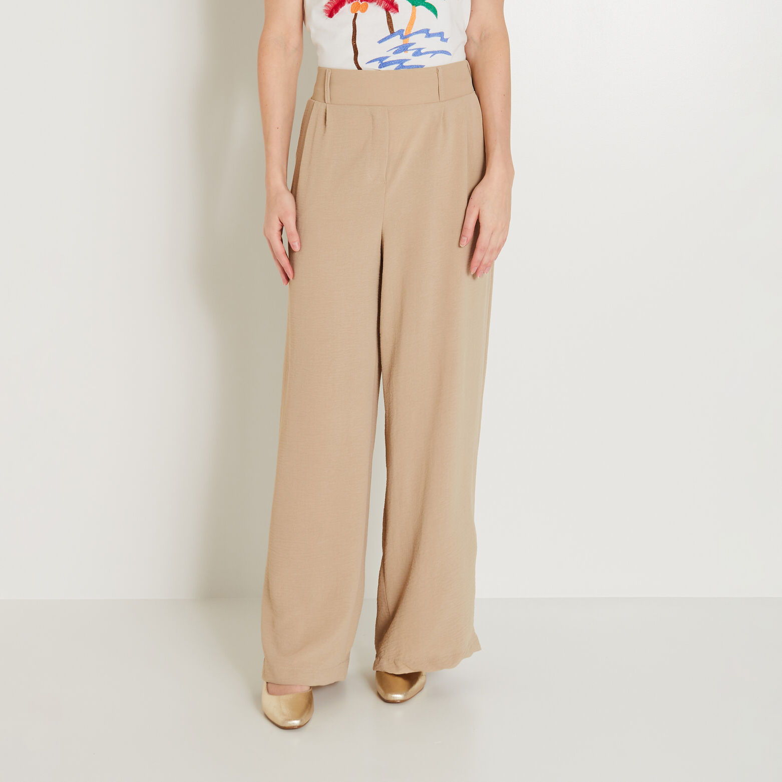 Pantalon à pince large femme
