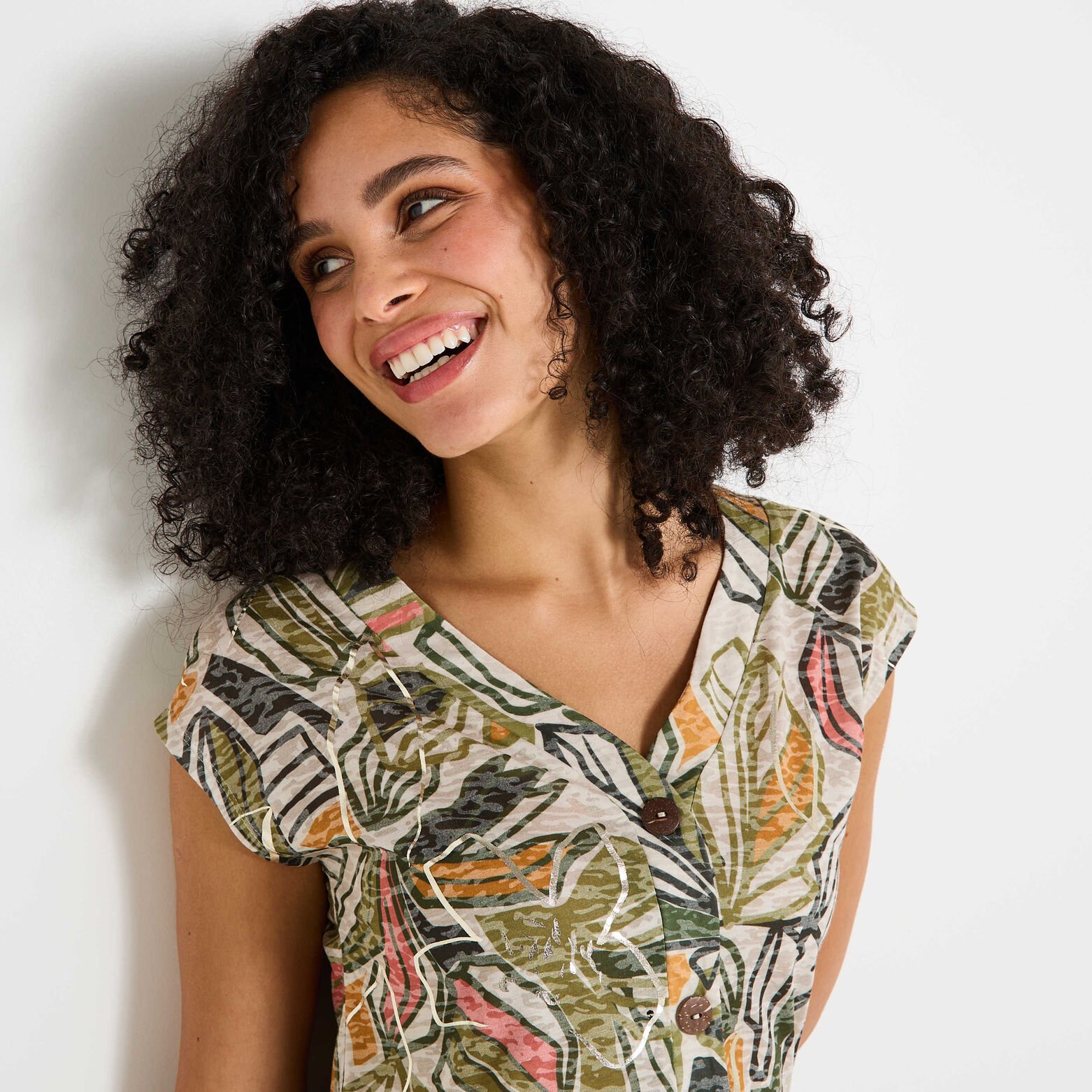 T-shirt col V femme
