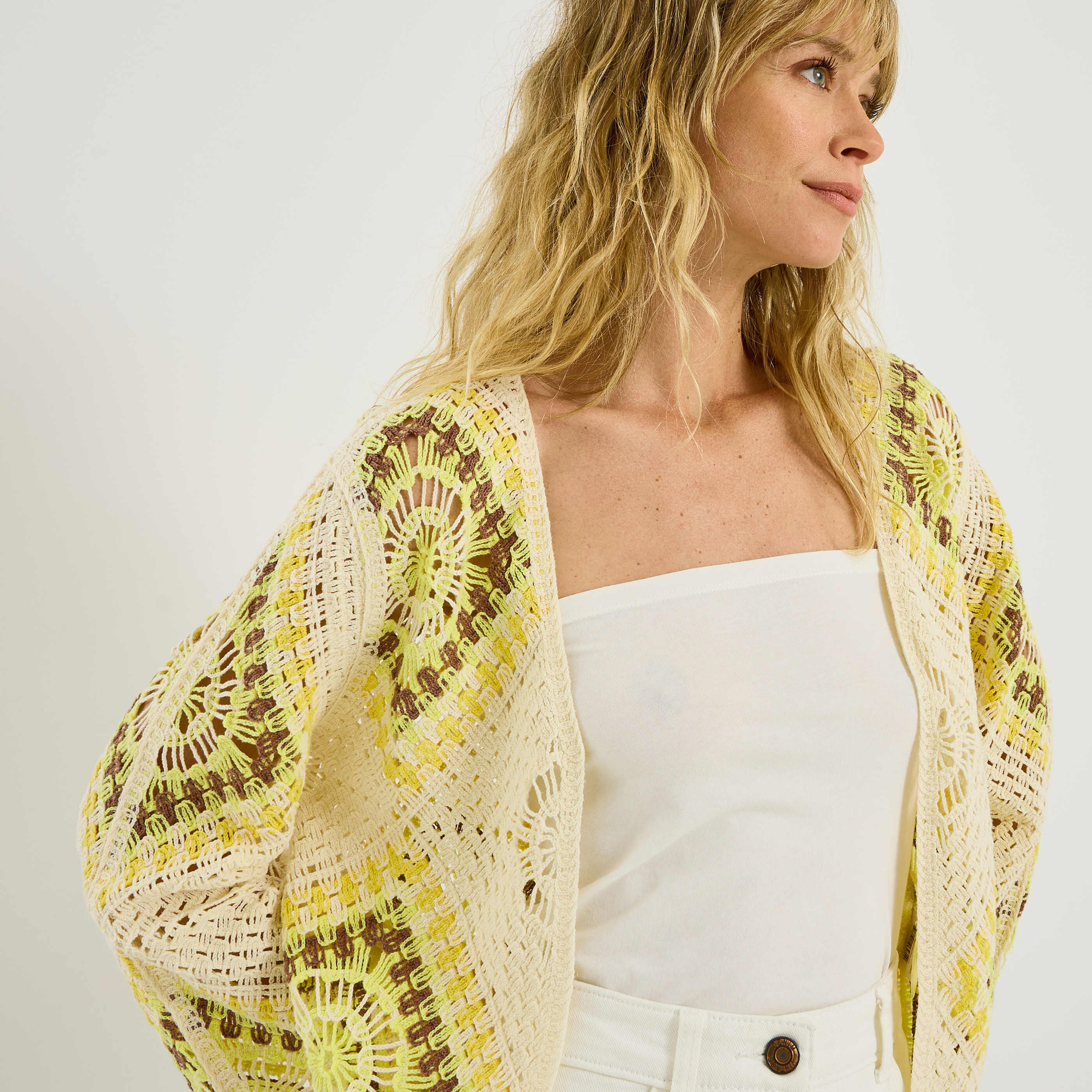 Gilet en crochet femme