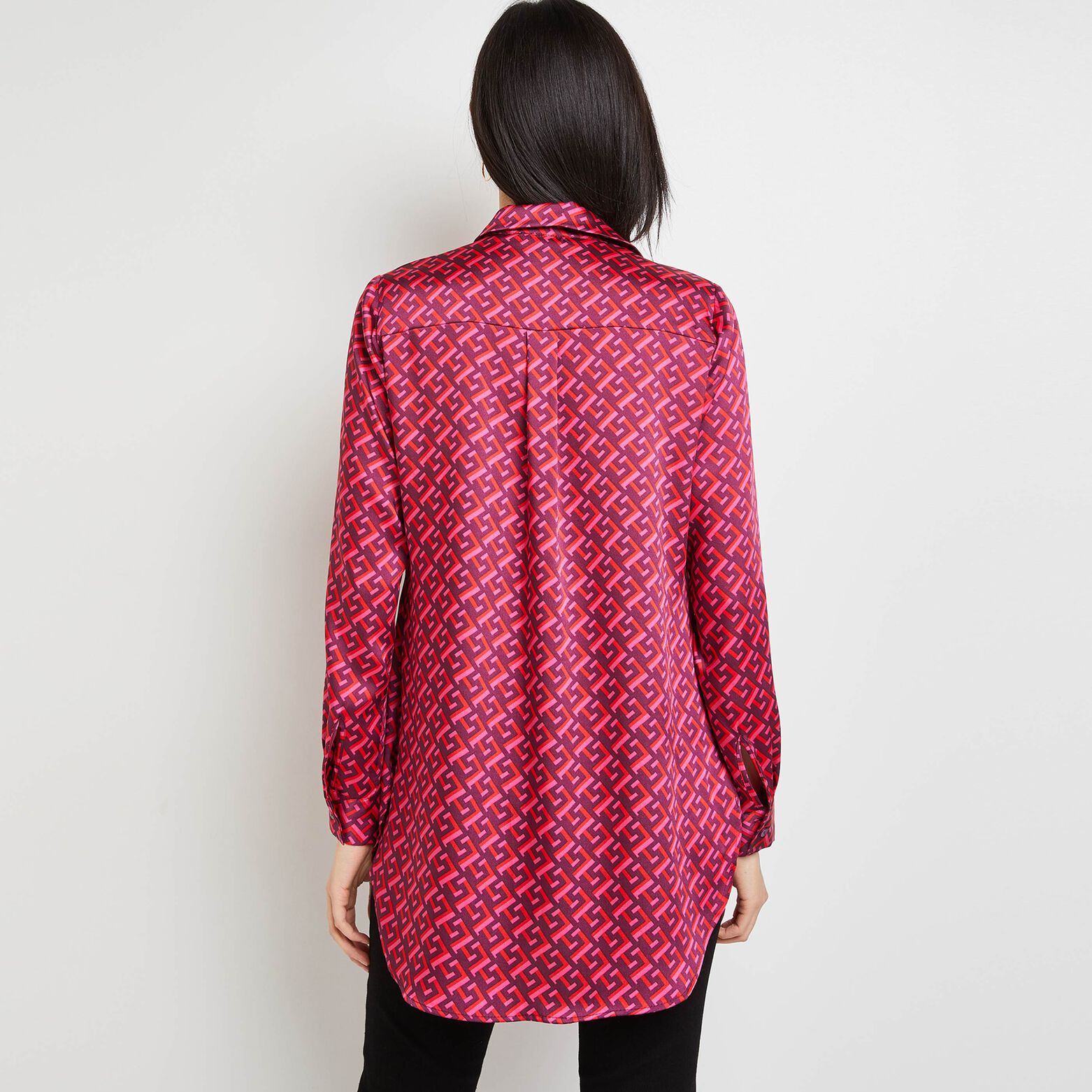 Chemise imprimée rose femme