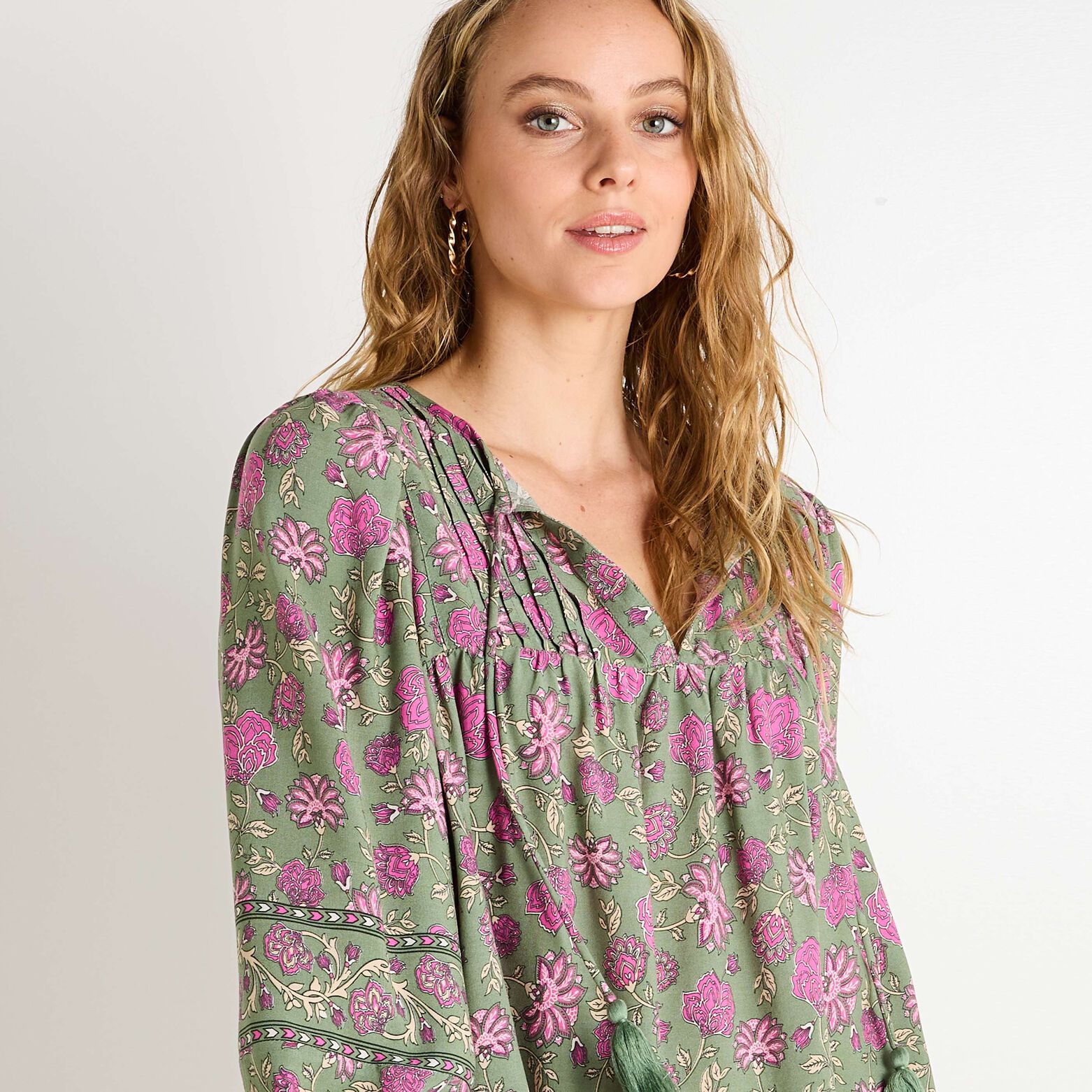 Blouse imprimé fleuri femme