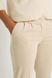 Pantalon en velours à revers femme