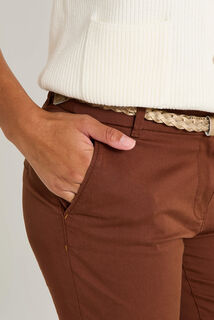 Pantalon chino avec ceinture femme