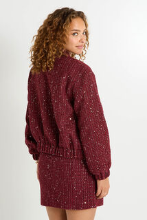 Blouson en tweed pailleté femme