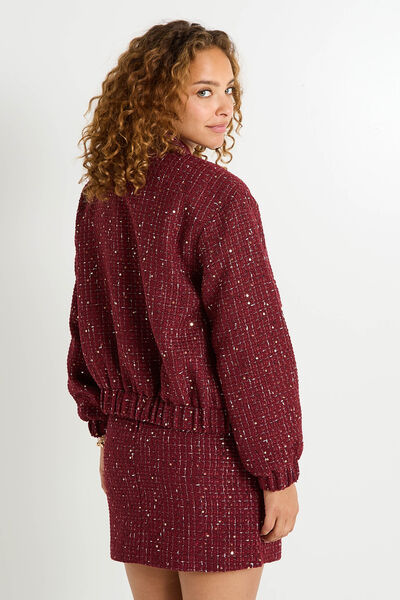 Blouson en tweed pailleté femme