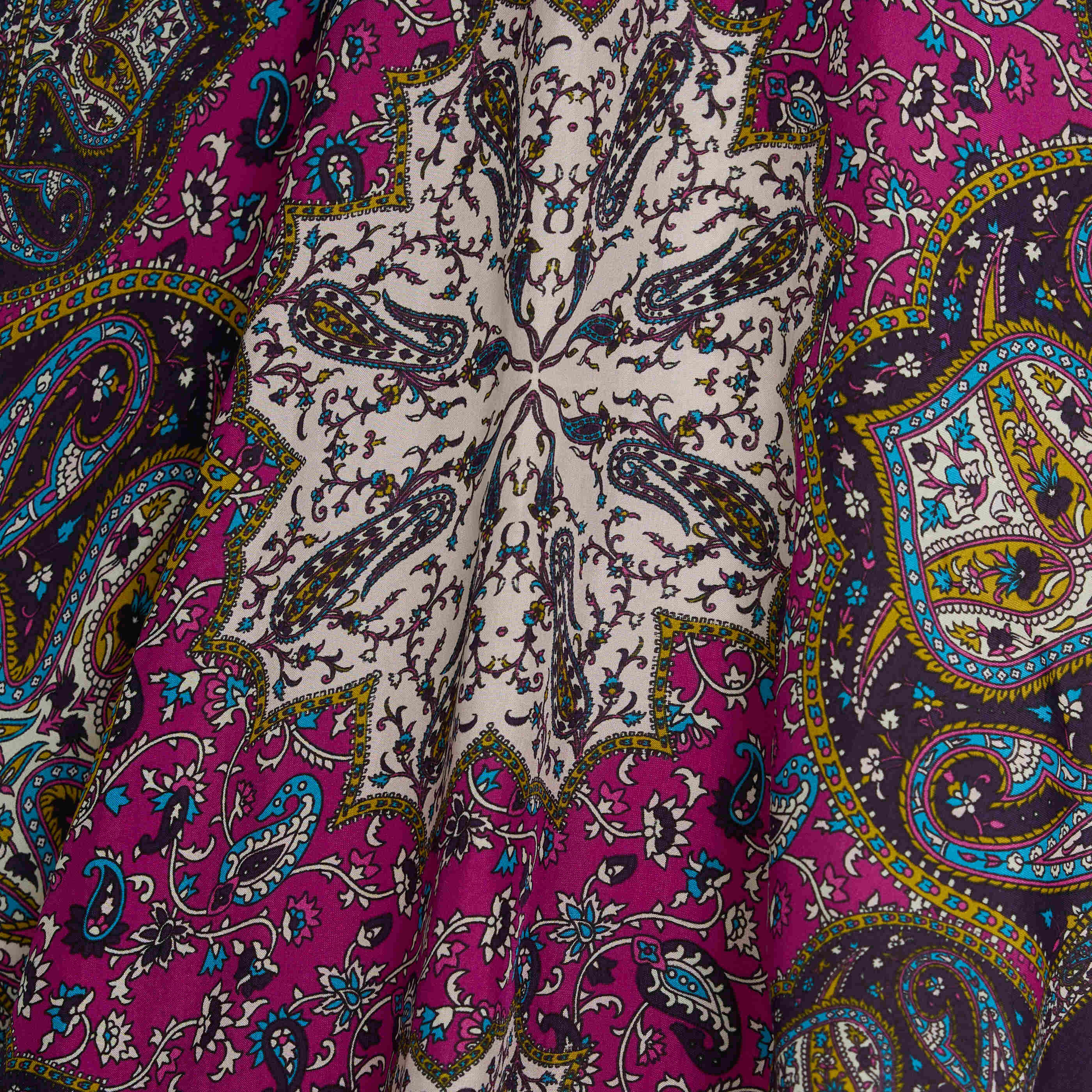 Foulard en soie motif paisley femme