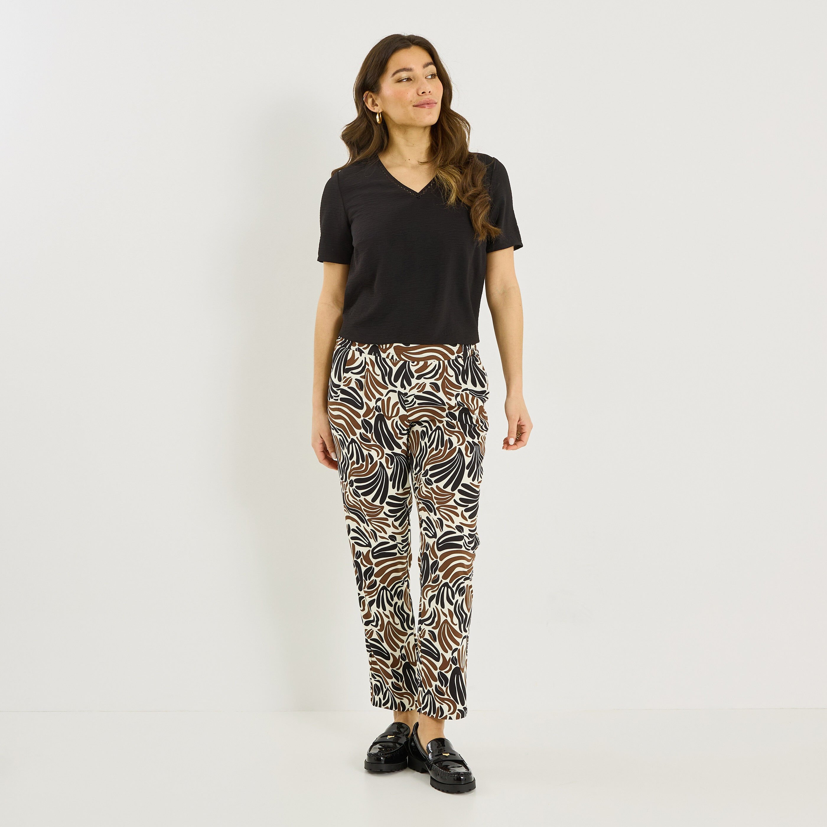 Blouse &agrave; col V ajour&eacute; femme