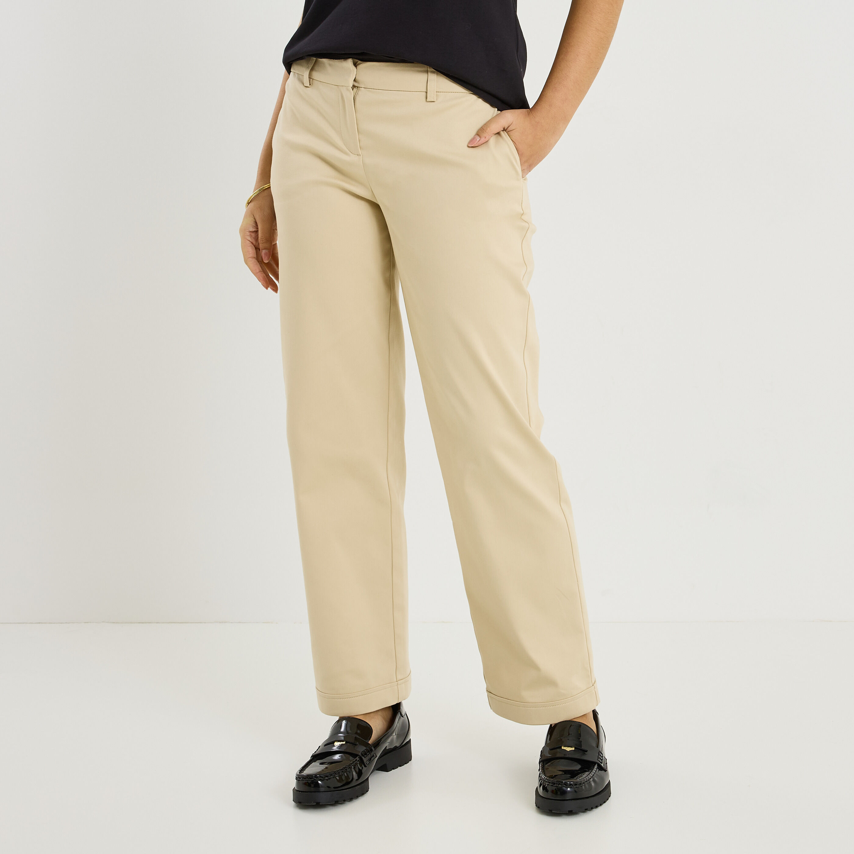 Pantalon large poches italiennes femme