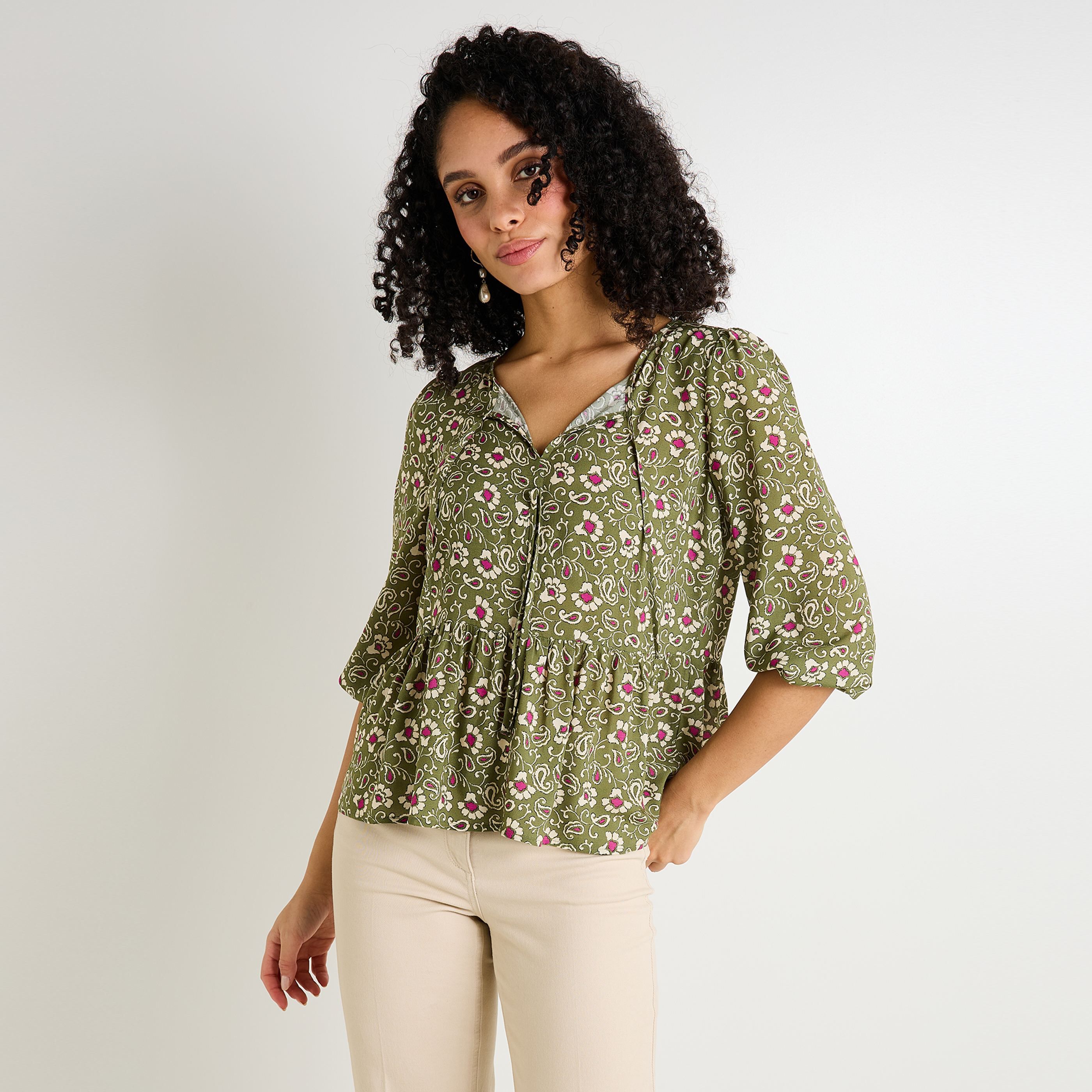 Blouse imprim&eacute;e femme