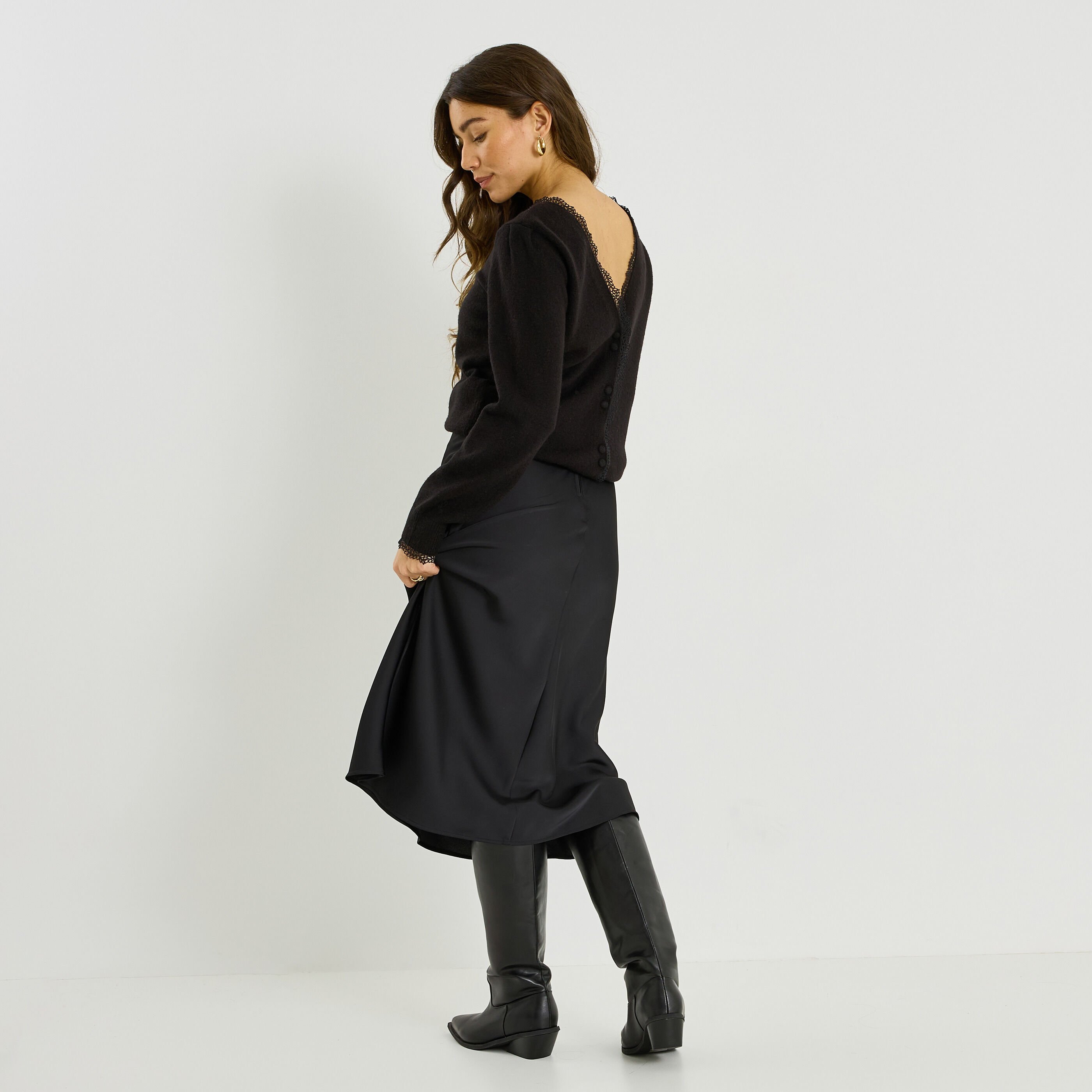 Gilet 2 en 1 d&eacute;tails ajour&eacute;s femme