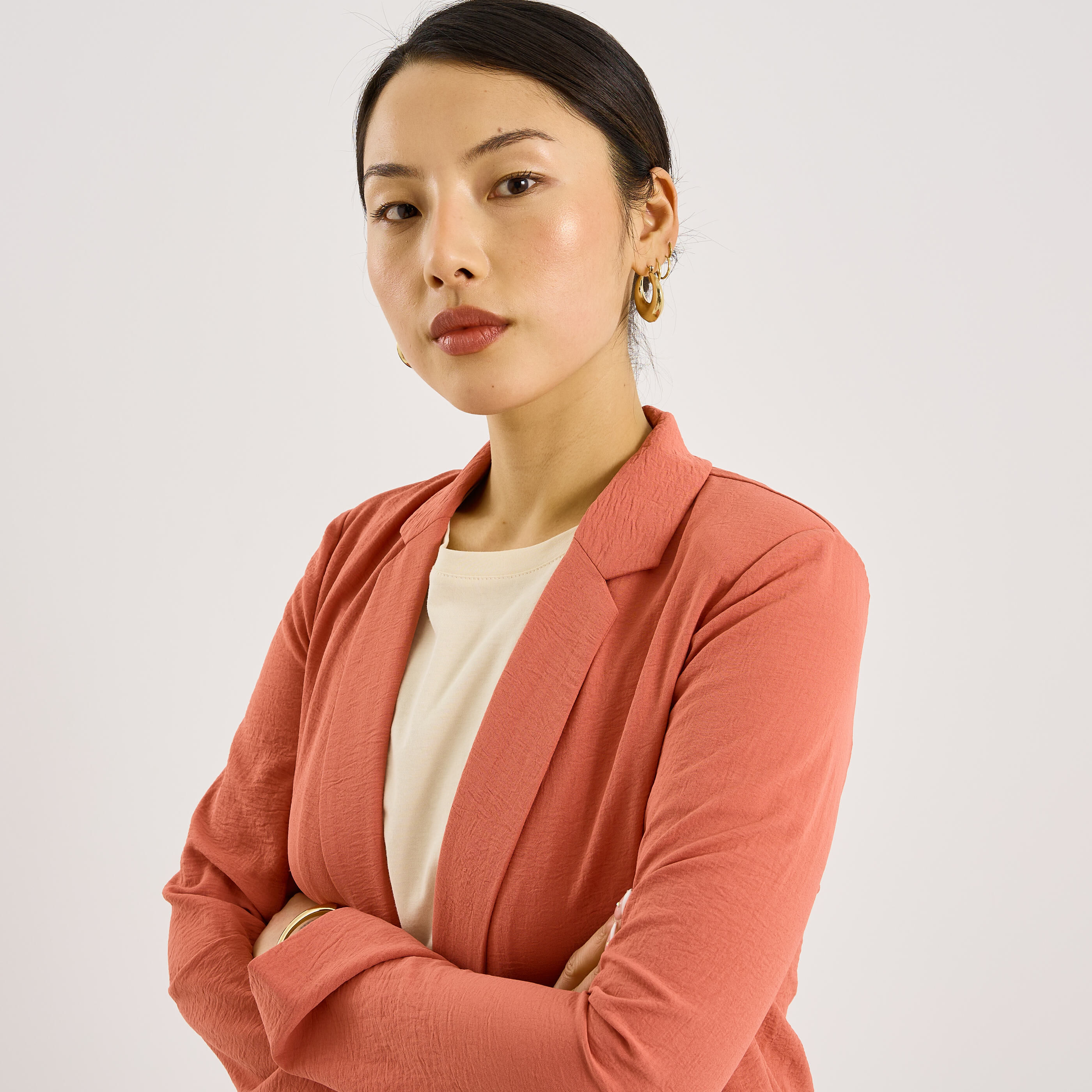 Veste fluide &agrave; col tailleur femme