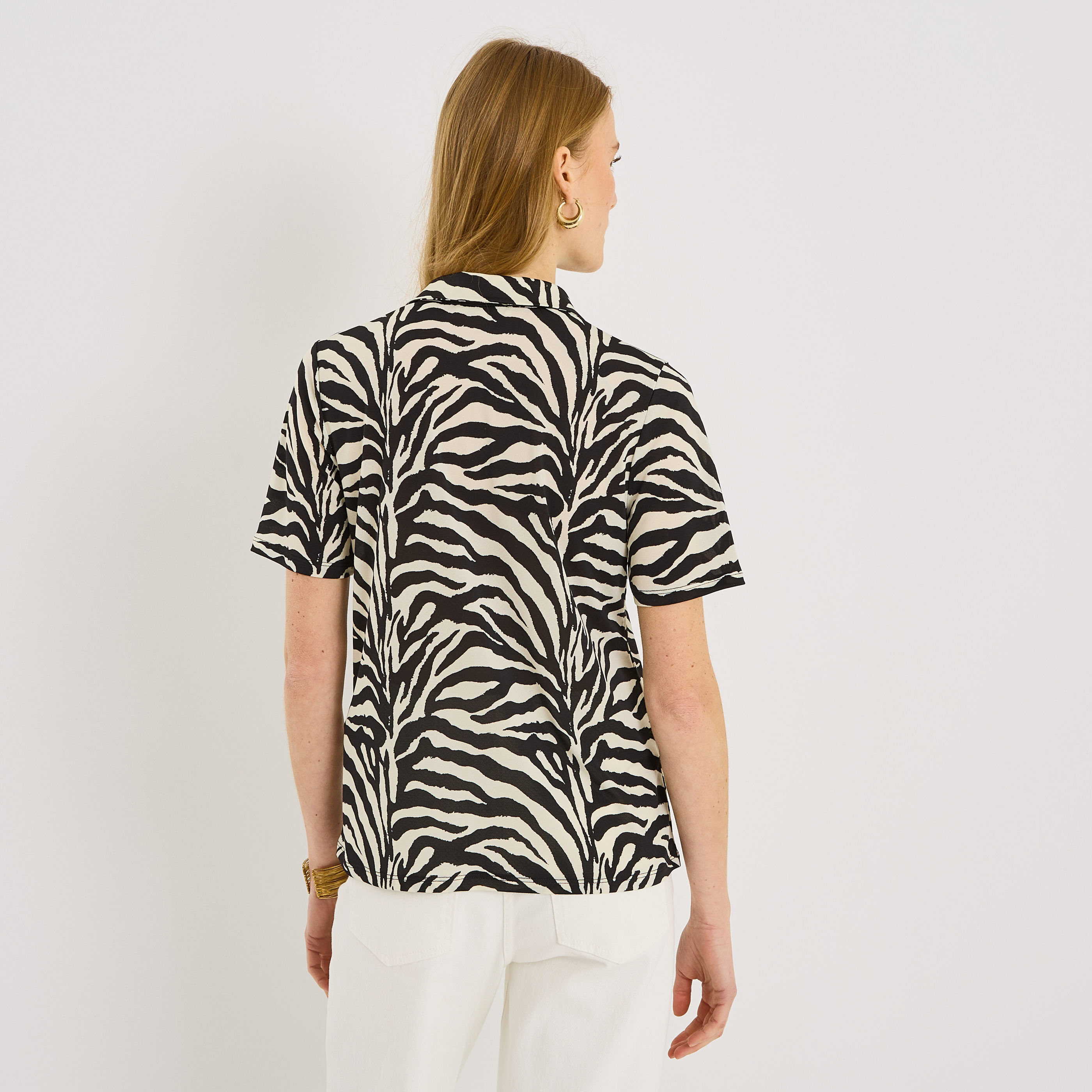 Chemise imprim&eacute; z&eacute;br&eacute; femme