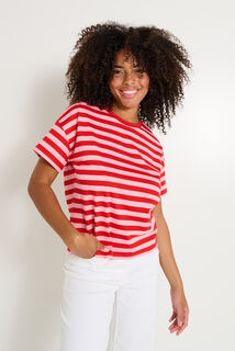 T shirt rayé col rond femme