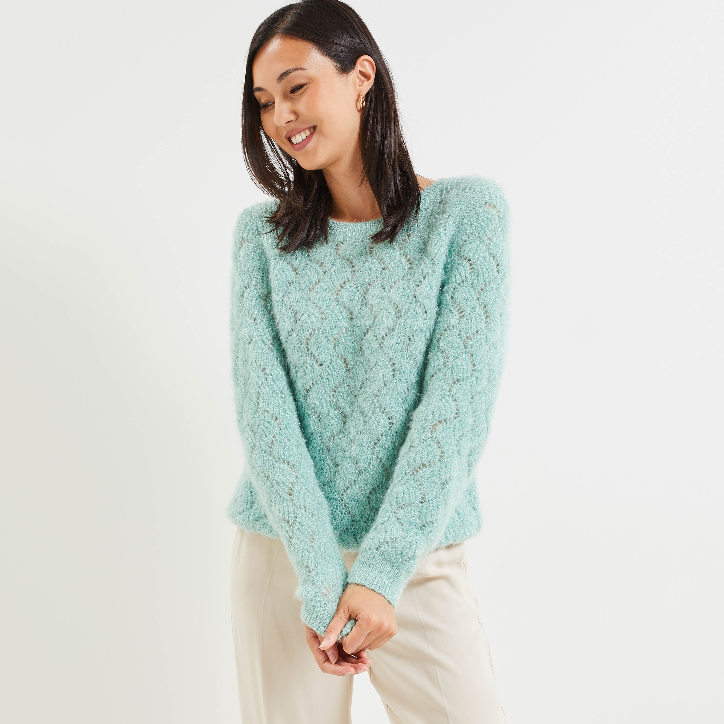Pull en maille hot sale ajourée