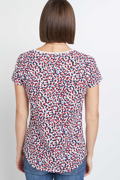 T-shirt imprimé col V femme