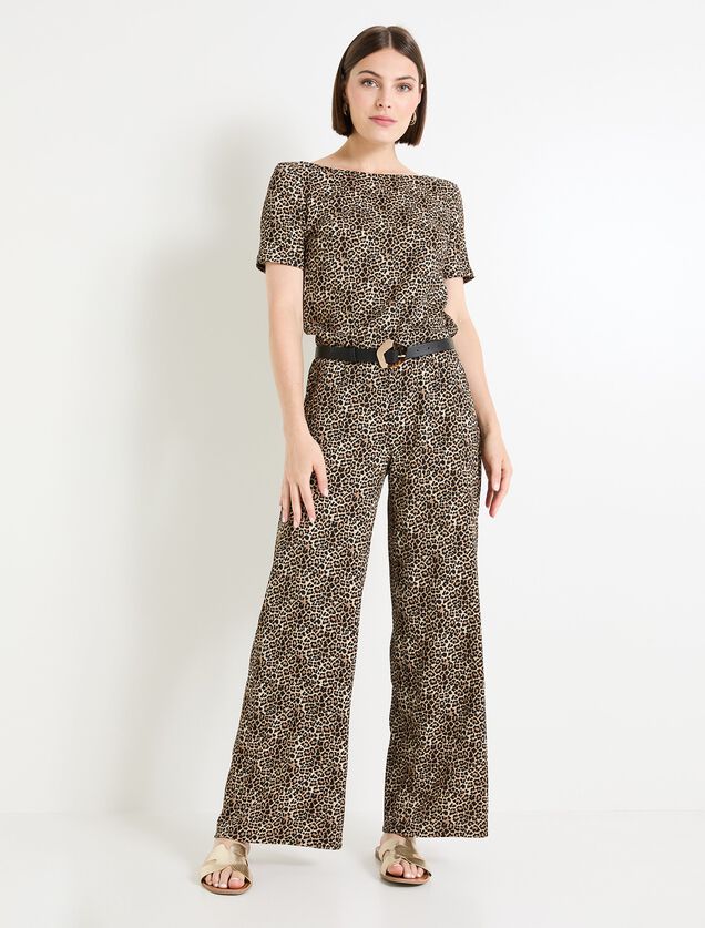 Combinaison motif léopard femme
