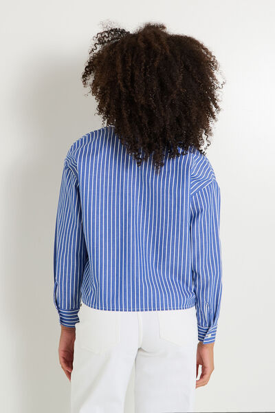 Chemise rayée à broderies femme